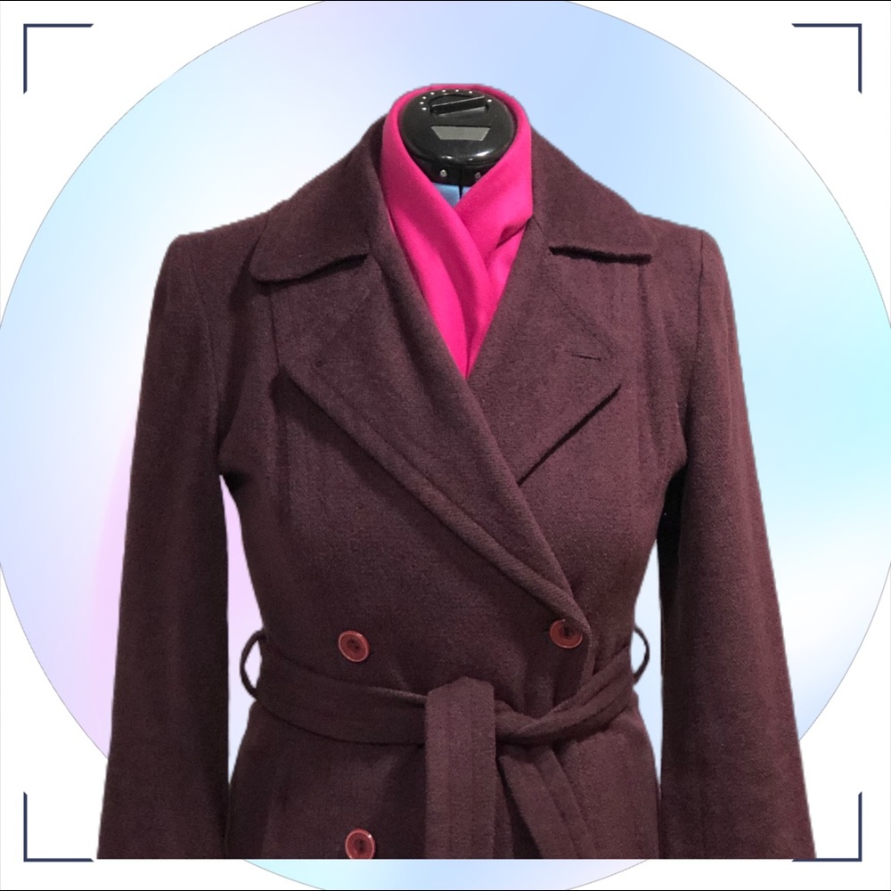 Patrick MENDES (France) maroon / wool cashmere angora / robe style winter coat💖